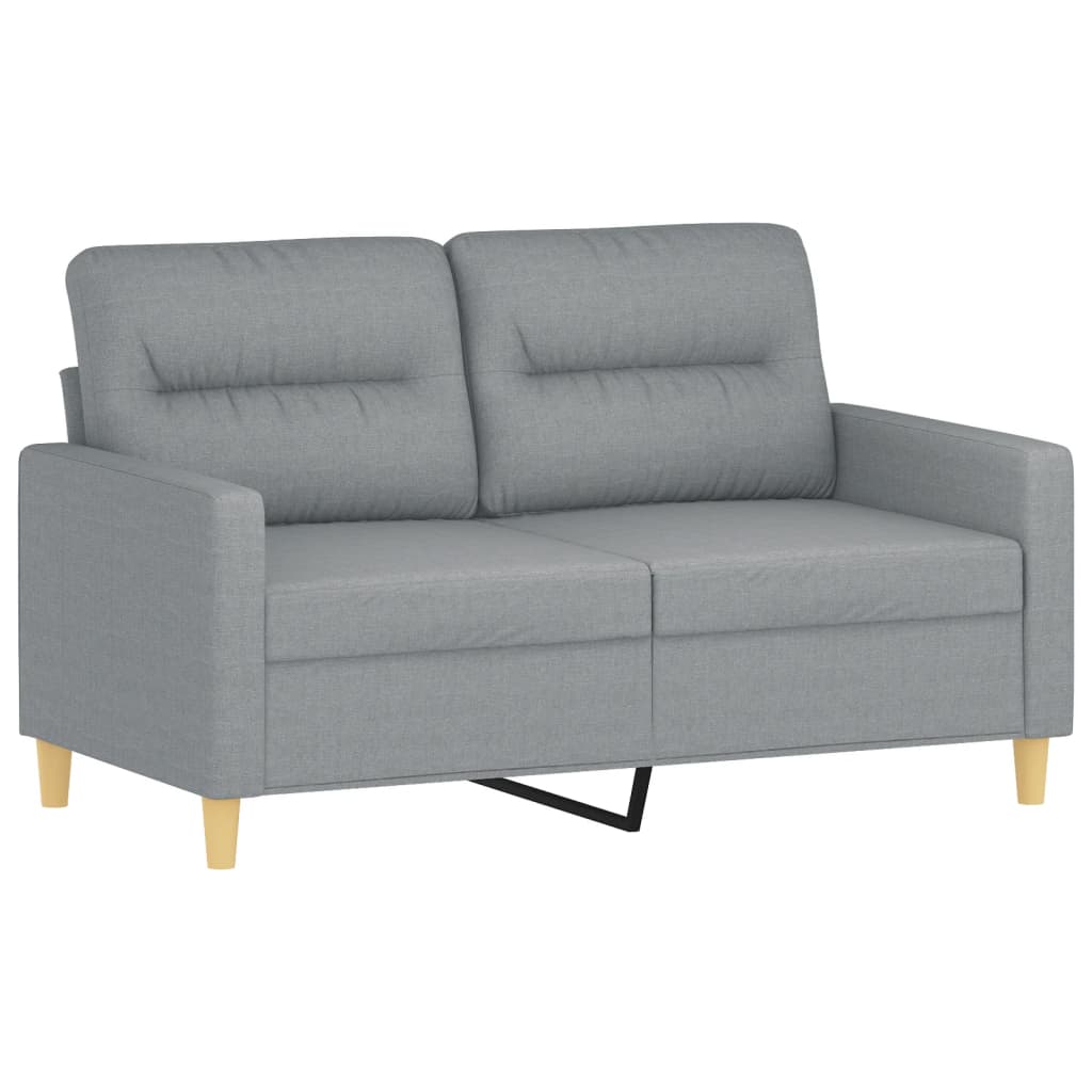 Canapé 2 places tissu gris clair 120 cm