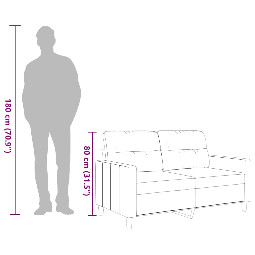 2-Sitzer-Sofa Hellgrau 120 cm Stoff