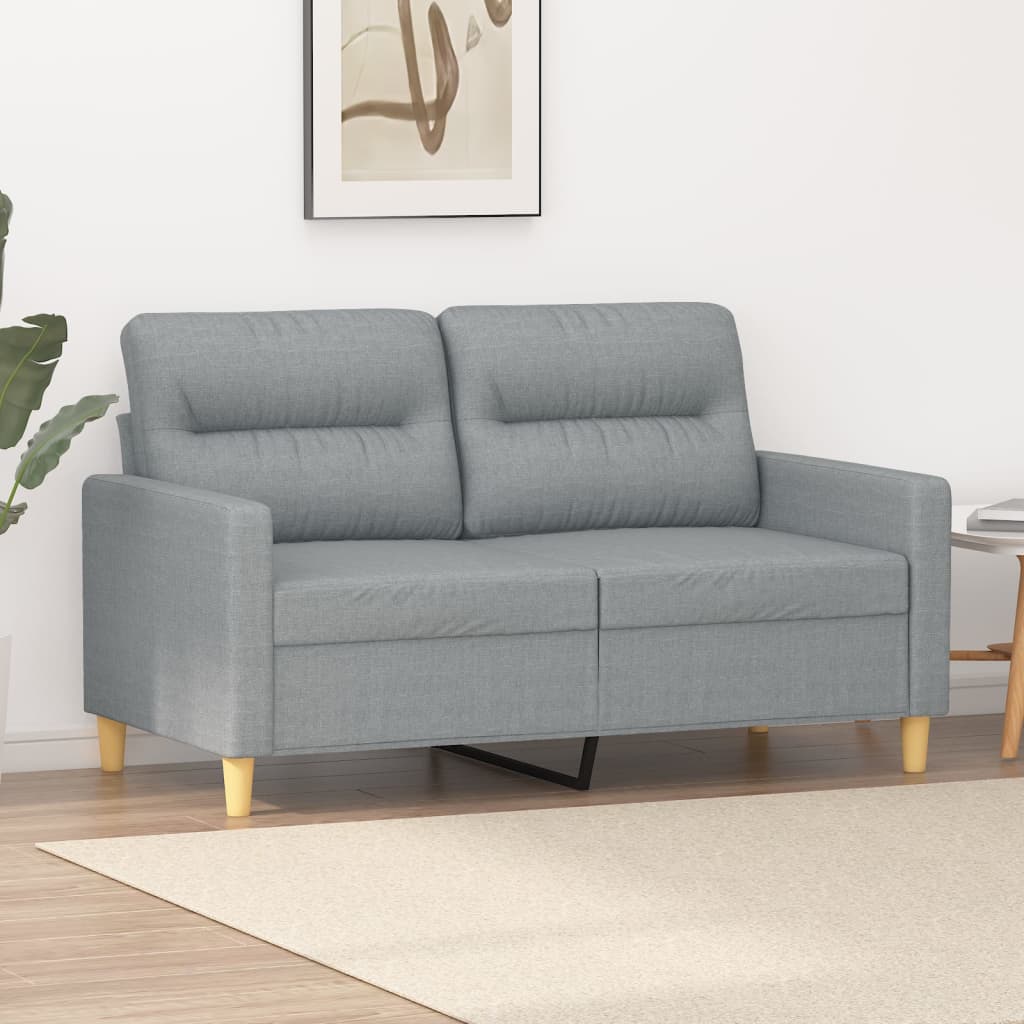Canapé 2 places tissu gris clair 120 cm