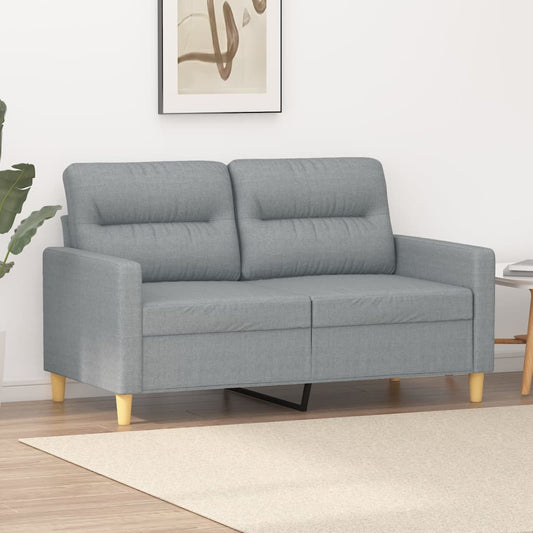 Canapé 2 places tissu gris clair 120 cm