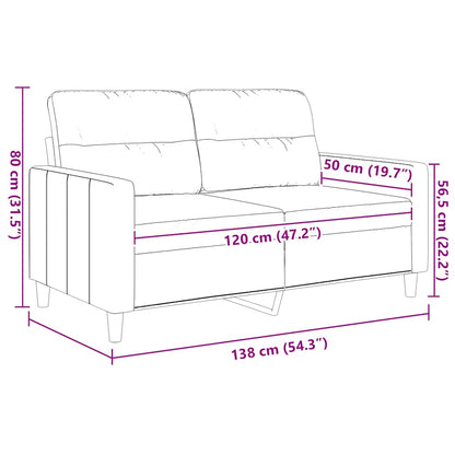 2-Sitzer-Sofa Creme 120 cm Stoff