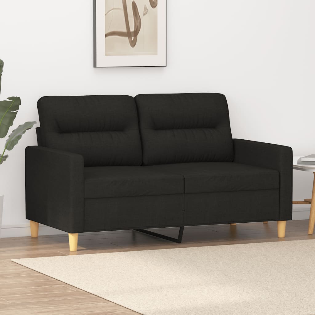 2-Sitzer-Sofa Schwarz 120 cm Stoff