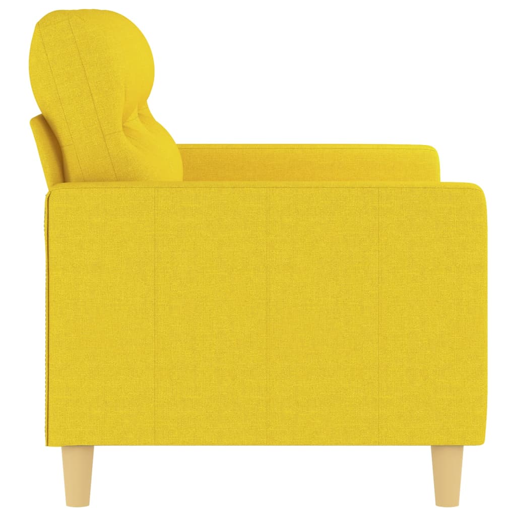 Canapé 2 places tissu jaune clair 120 cm