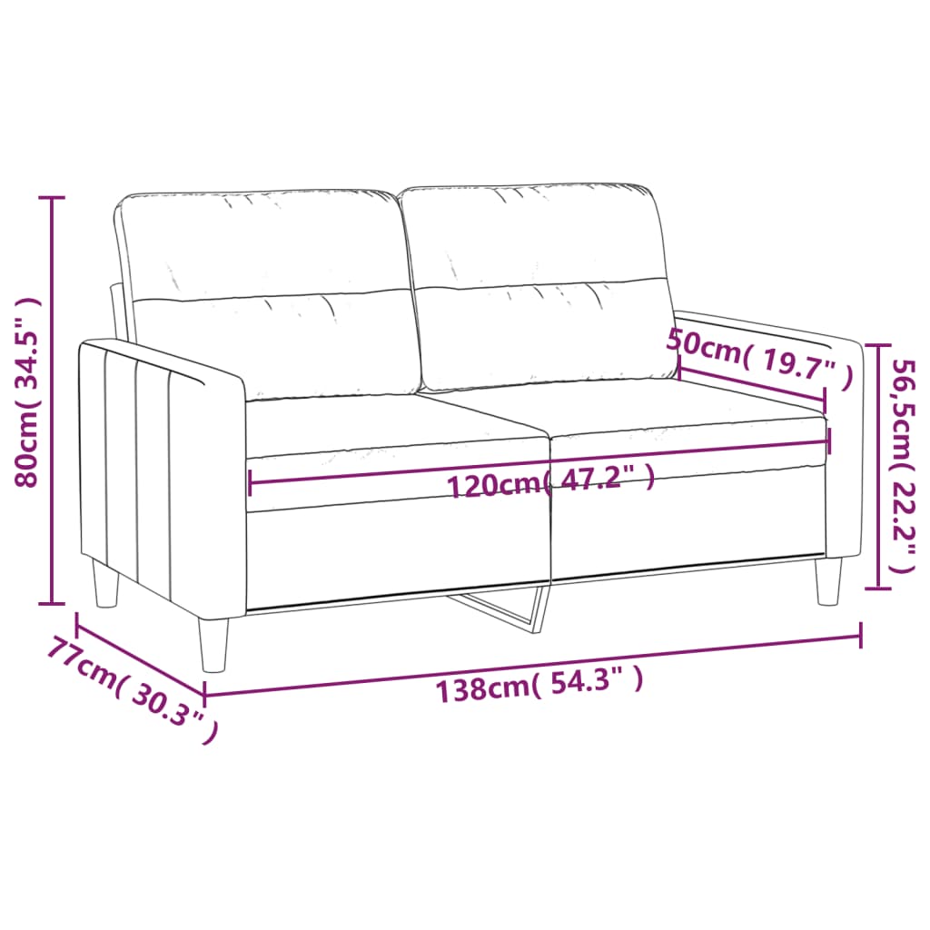 Canapé 2 places tissu jaune clair 120 cm