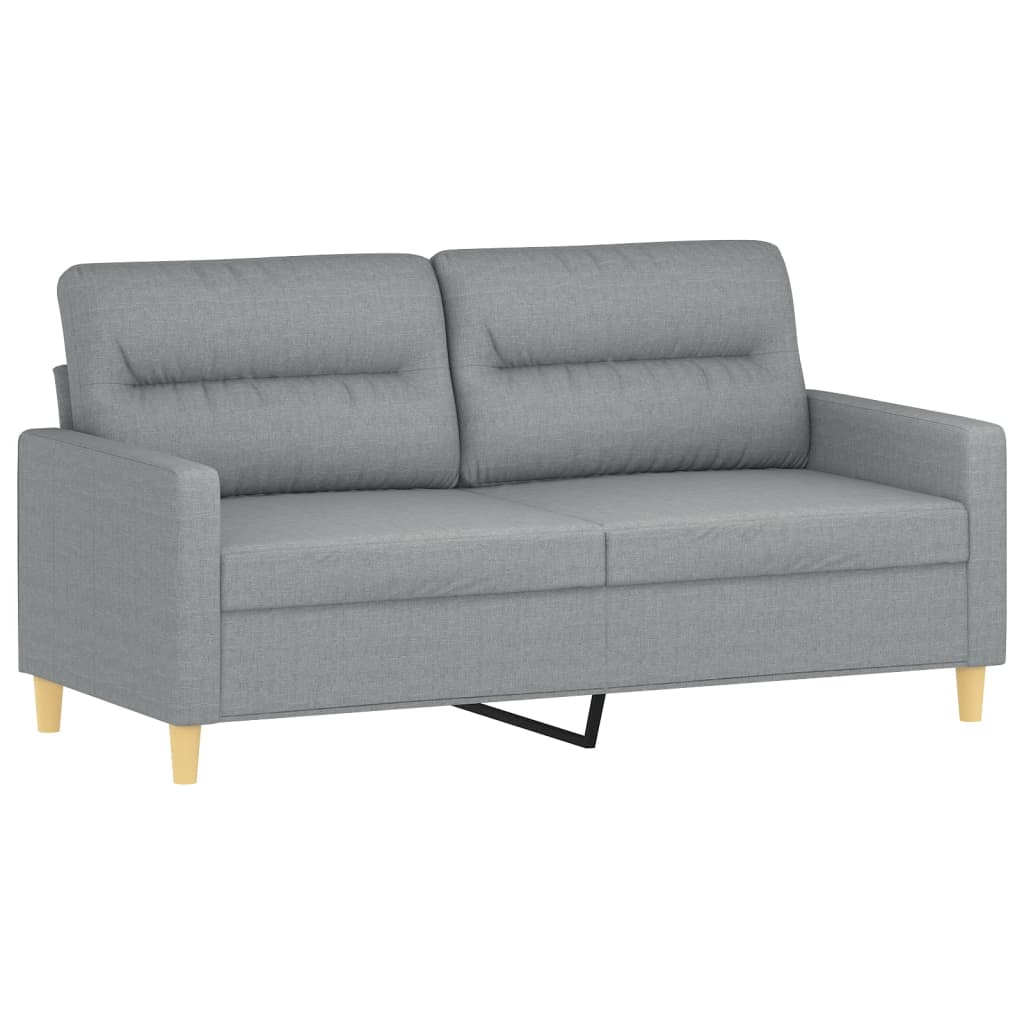 Canapé 2 places tissu gris clair 140 cm