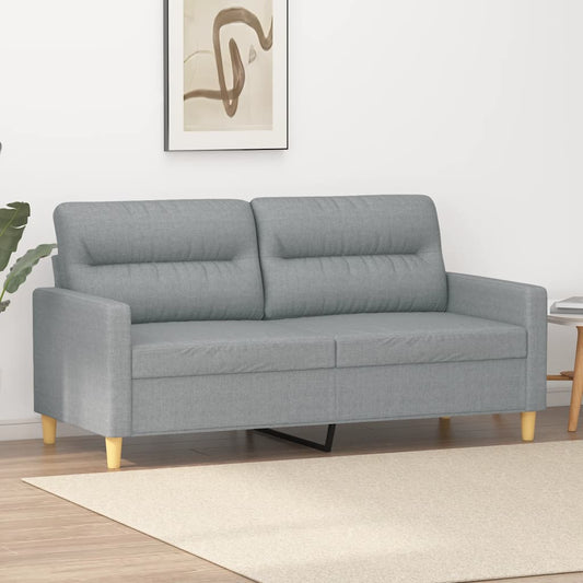 Canapé 2 places tissu gris clair 140 cm