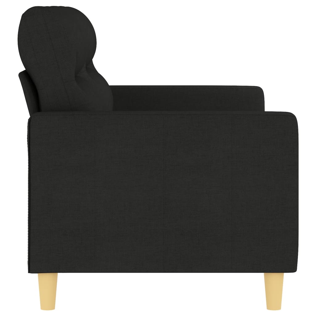 Canapé 2 places tissu noir 140 cm