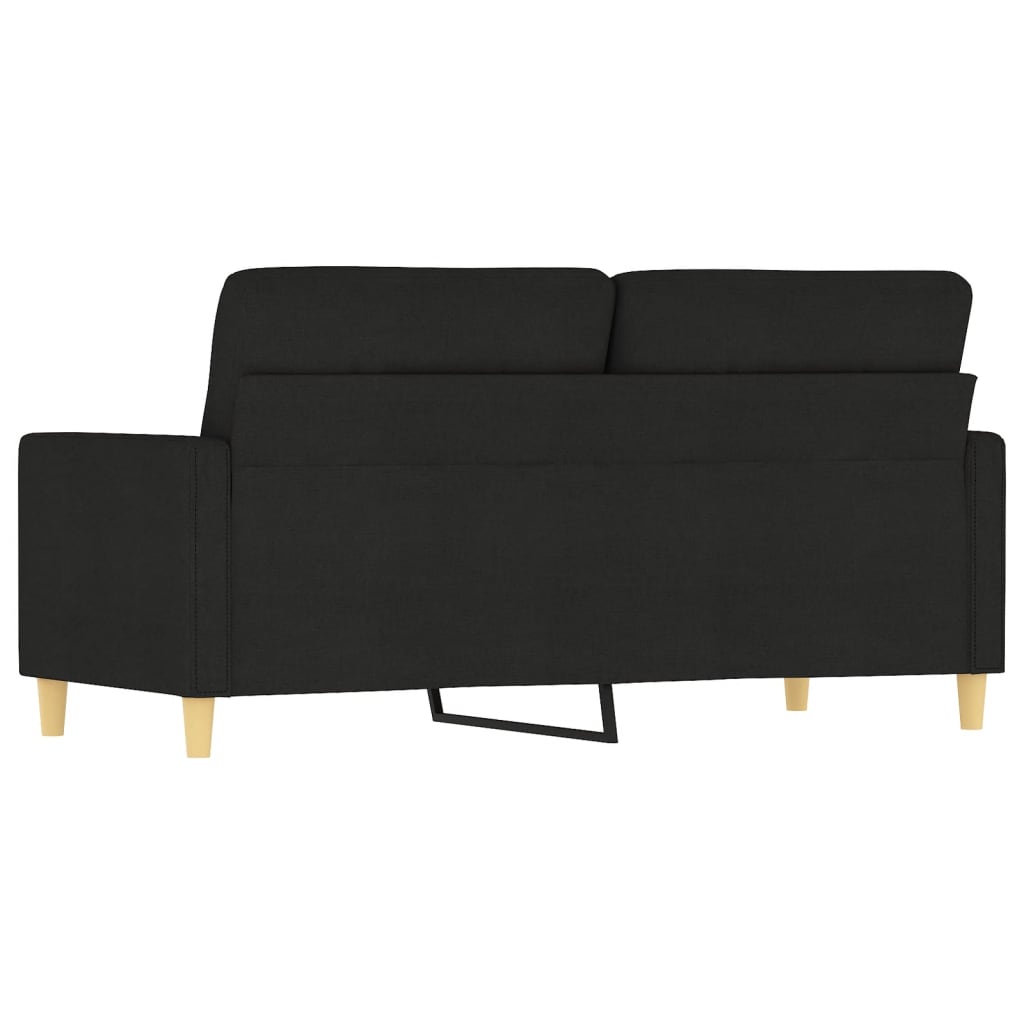 Canapé 2 places tissu noir 140 cm