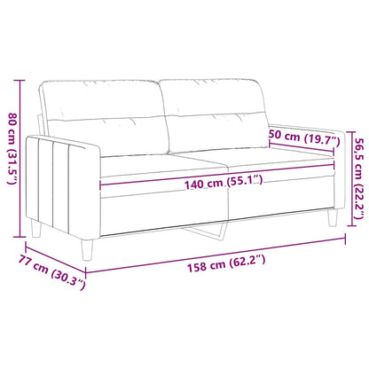 2-Sitzer-Sofa Schwarz 140 cm Stoff