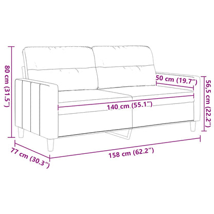2-Sitzer-Sofa Taupe 140 cm Stoff
