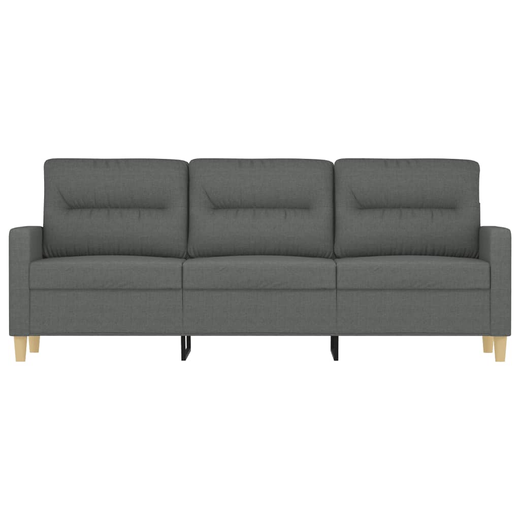 Canapé 3 places tissu gris foncé 180 cm