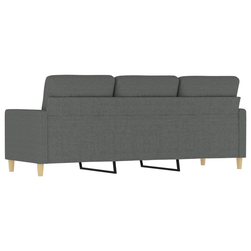 Canapé 3 places tissu gris foncé 180 cm