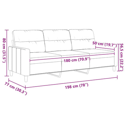 3-Sitzer-Sofa Dunkelgrau 180 cm Stoff