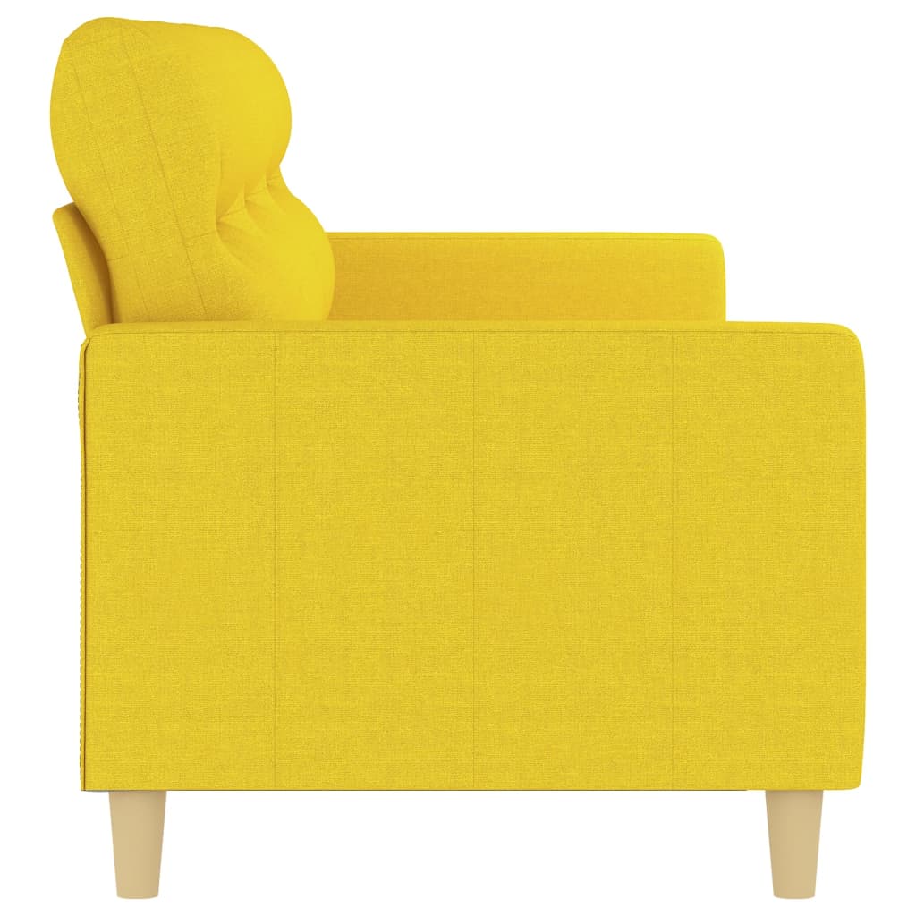 Canapé 3 places tissu jaune clair 180 cm