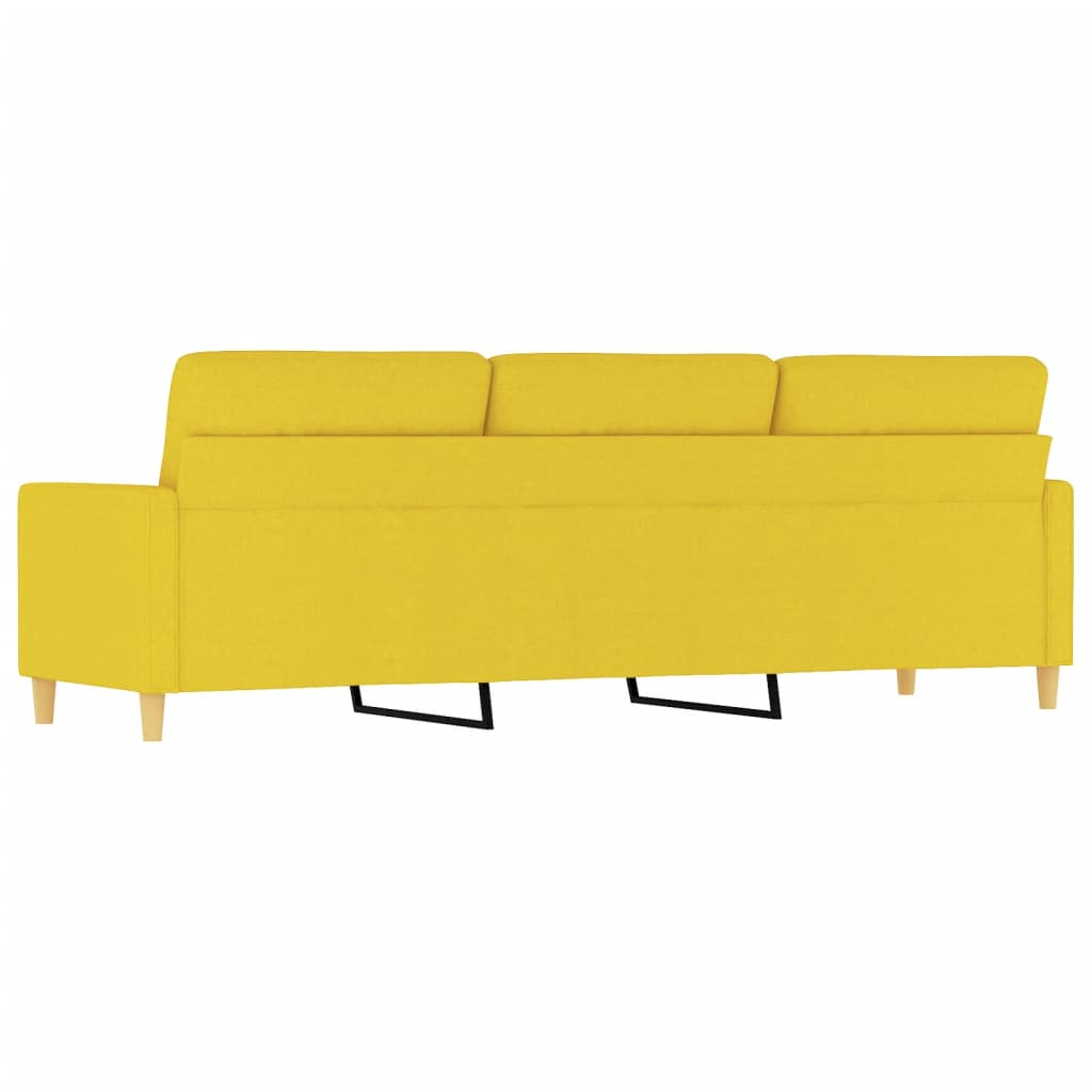 Canapé 3 places tissu jaune clair 180 cm