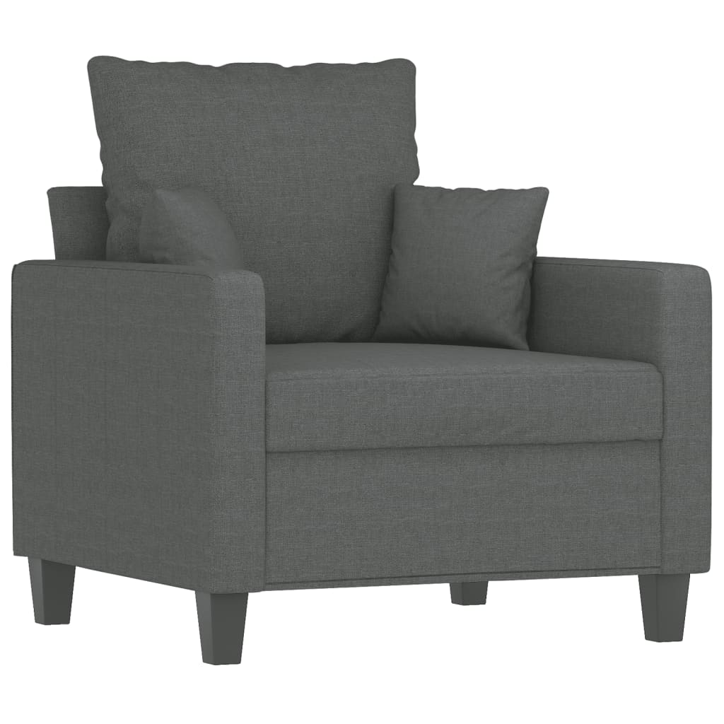 Fauteuil gris foncé 60 cm tissu