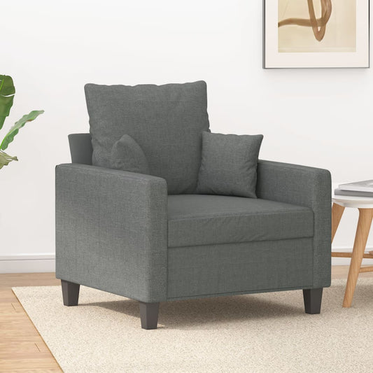 Fauteuil gris foncé 60 cm tissu