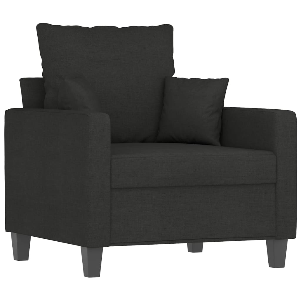 Canapé fauteuil noir 60 cm tissu