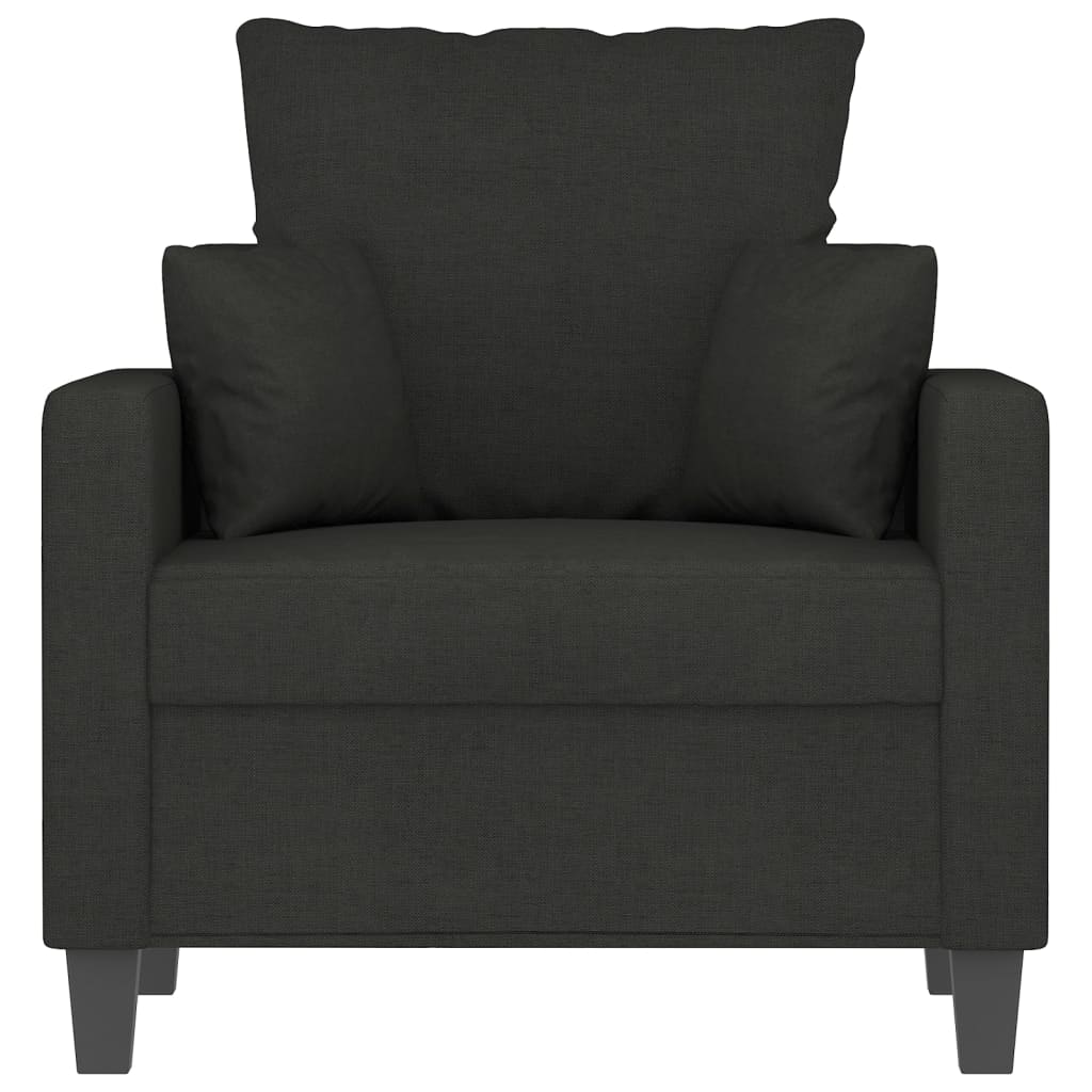 Canapé fauteuil noir 60 cm tissu