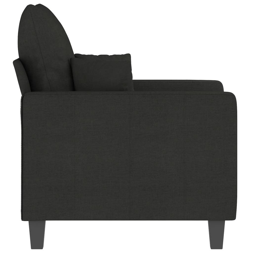 Canapé fauteuil noir 60 cm tissu