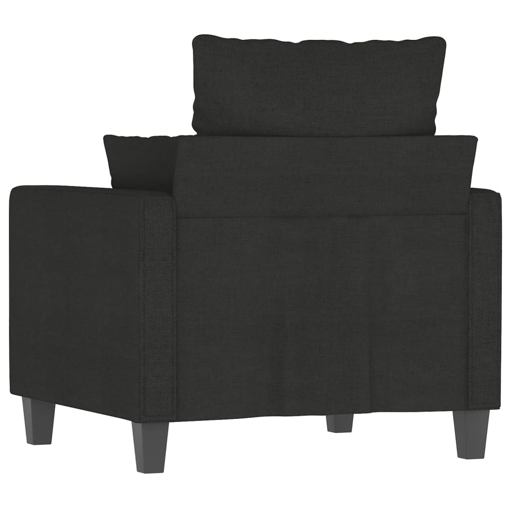 Canapé fauteuil noir 60 cm tissu