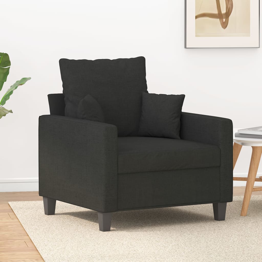 Canapé fauteuil noir 60 cm tissu