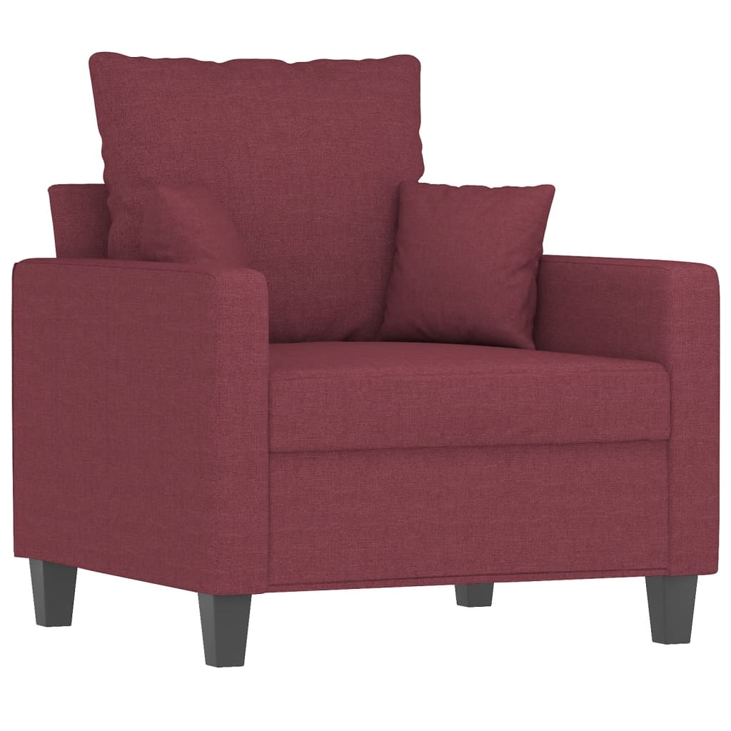 Fauteuil rouge vin 60 cm tissu