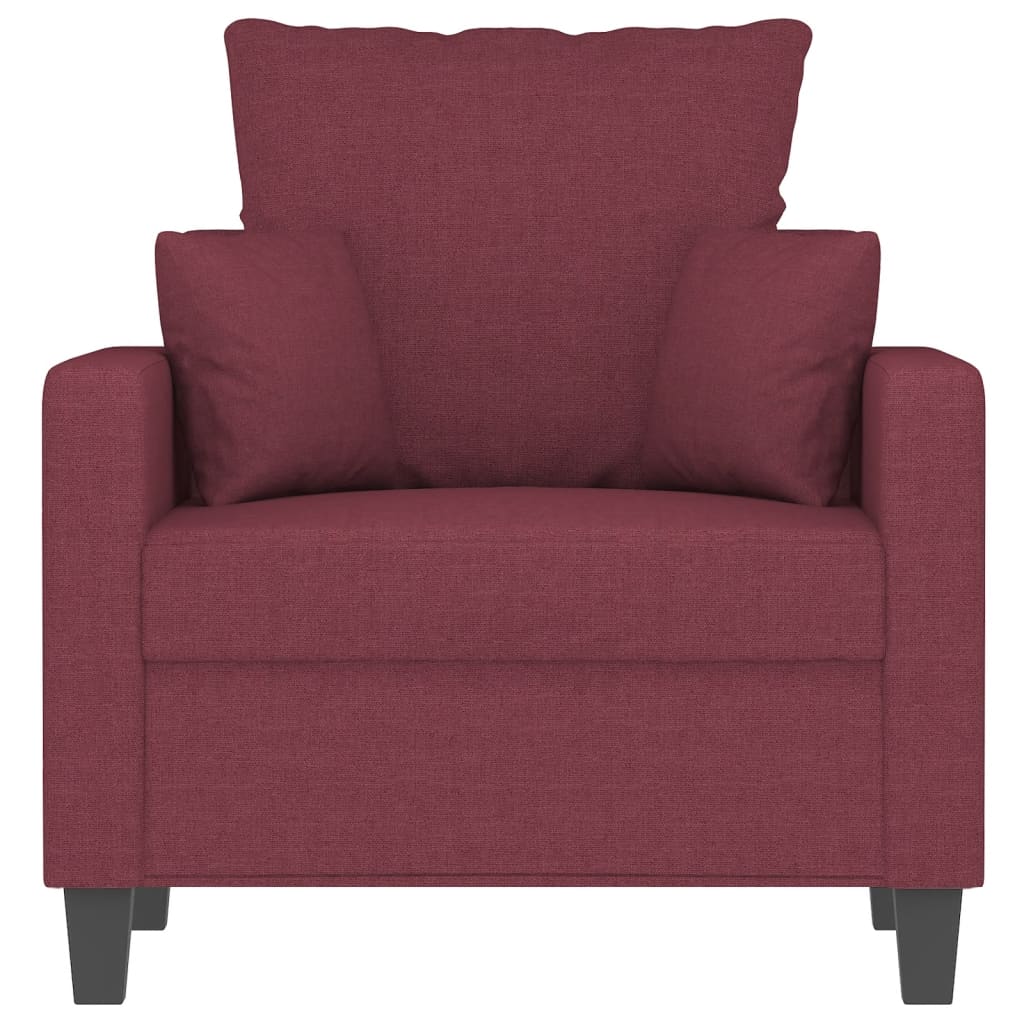 Fauteuil rouge vin 60 cm tissu