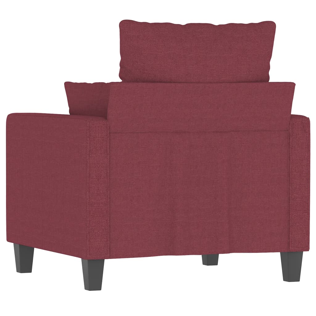 Fauteuil rouge vin 60 cm tissu