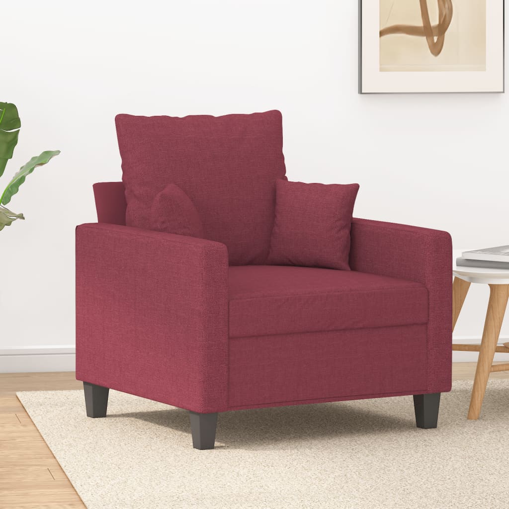 Fauteuil rouge vin 60 cm tissu