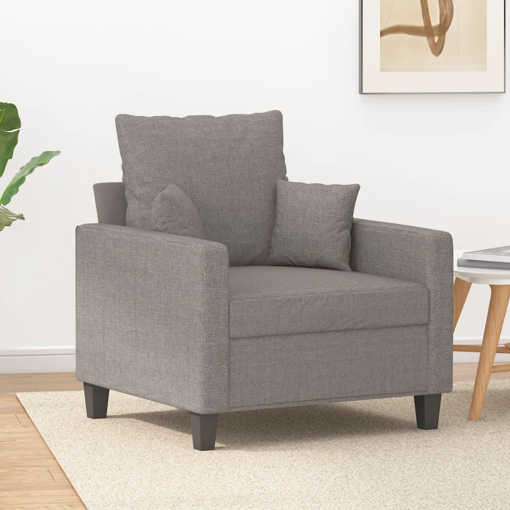 Fauteuil taupe 60 cm tissu