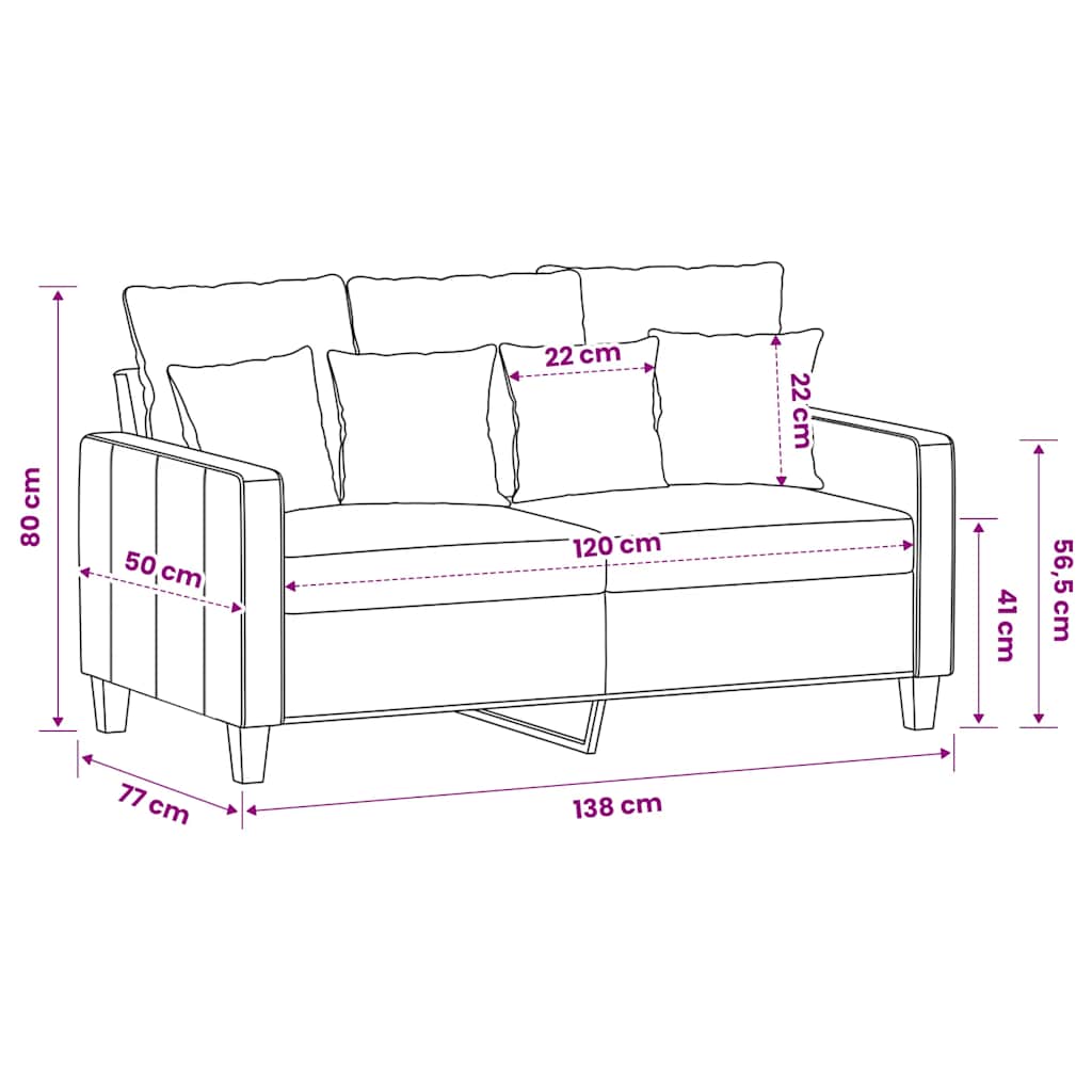 2-Sitzer-Sofa Hellgelb 120 cm Stoff