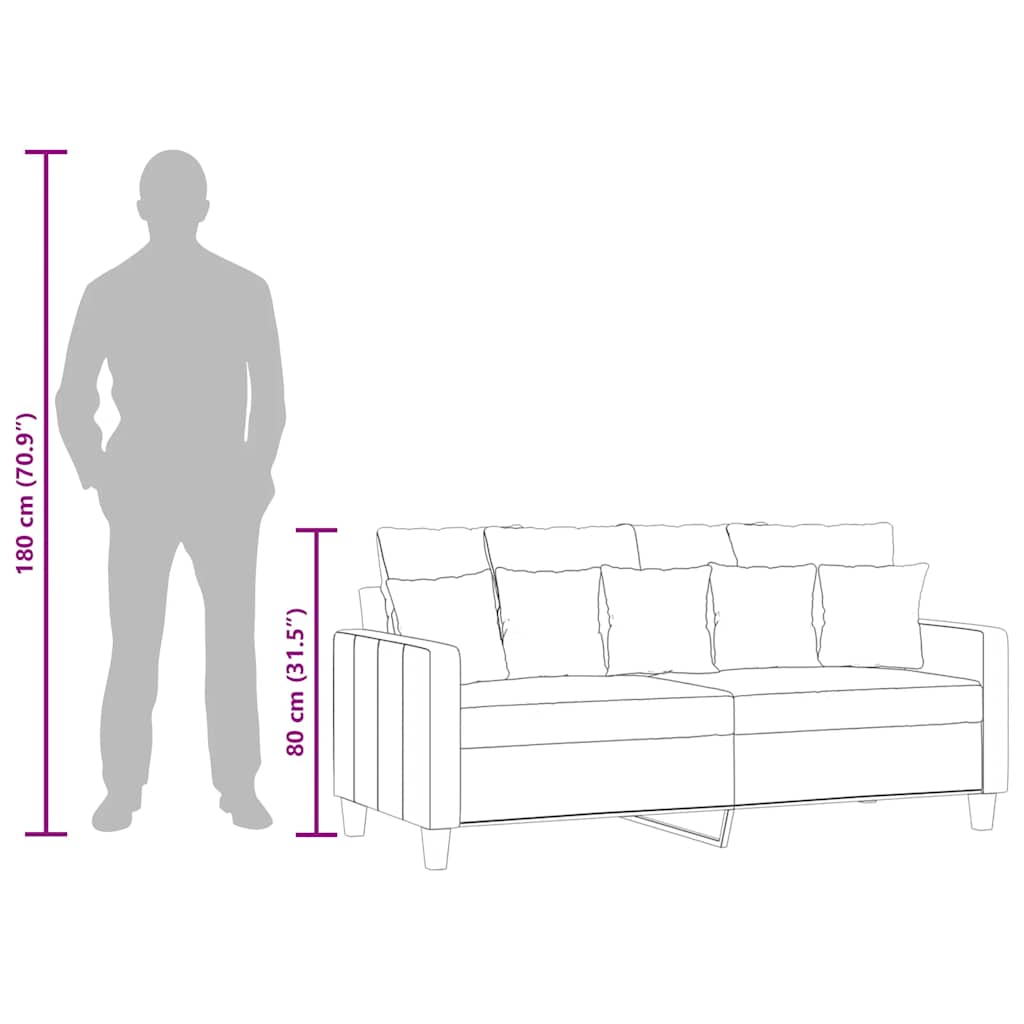 2-Sitzer-Sofa Hellgrau 140 cm Stoff