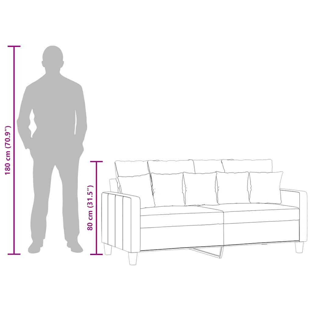 2-Sitzer-Sofa Schwarz 140 cm Stoff