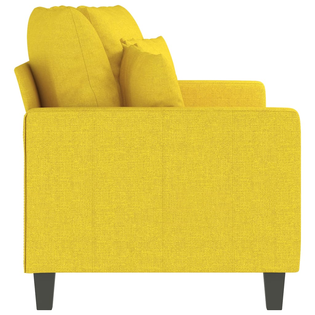 Canapé 2 places tissu jaune clair 140 cm