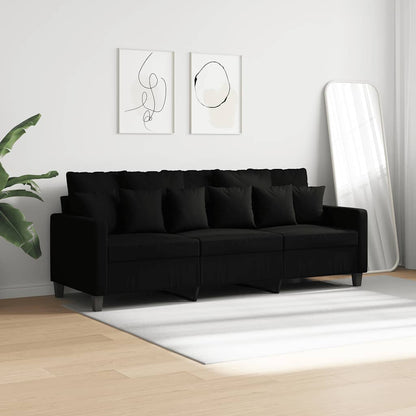 3-Sitzer-Sofa Schwarz 180 cm Stoff