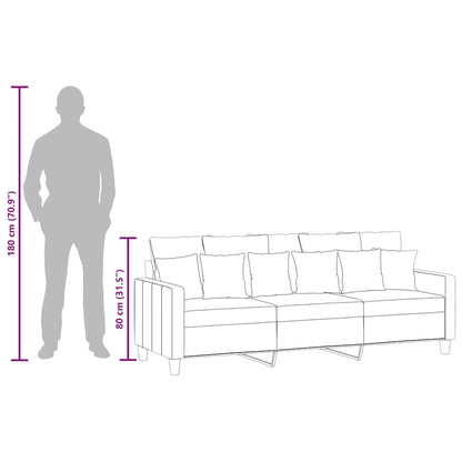 3-Sitzer-Sofa Schwarz 180 cm Stoff