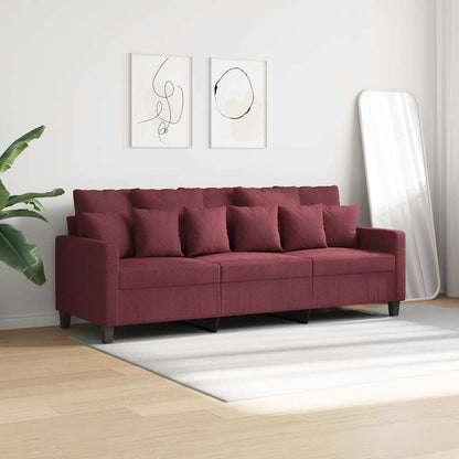 3-Sitzer-Sofa Weinrot 180 cm Stoff