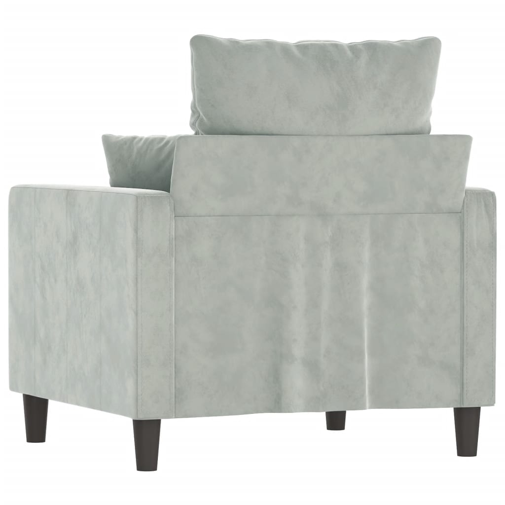 Fauteuil gris clair 60 cm velours