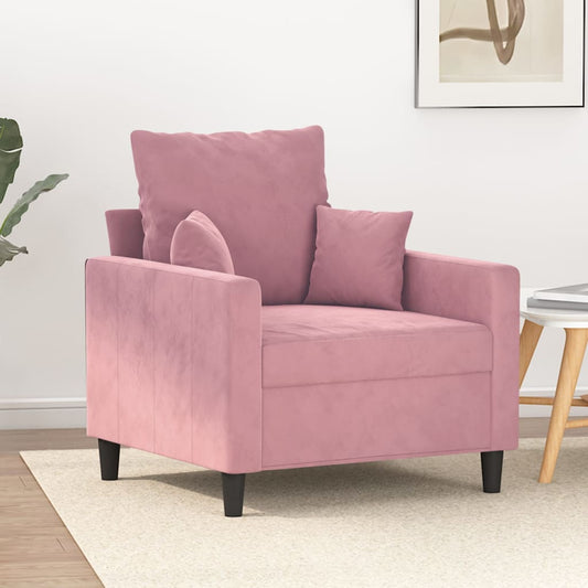 Fauteuil rose 60 cm velours