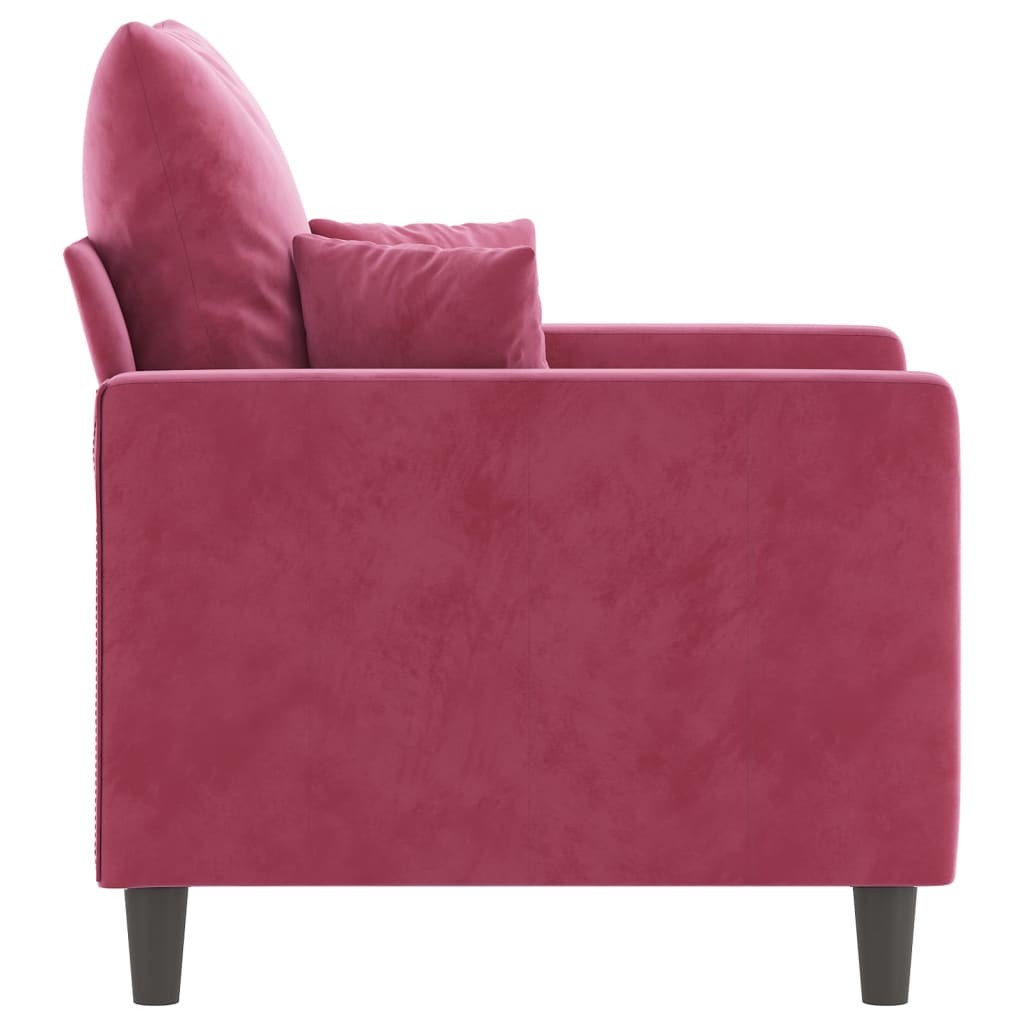 Fauteuil bordeaux 60 cm velours