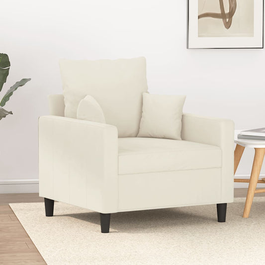 Fauteuil crème 60 cm velours