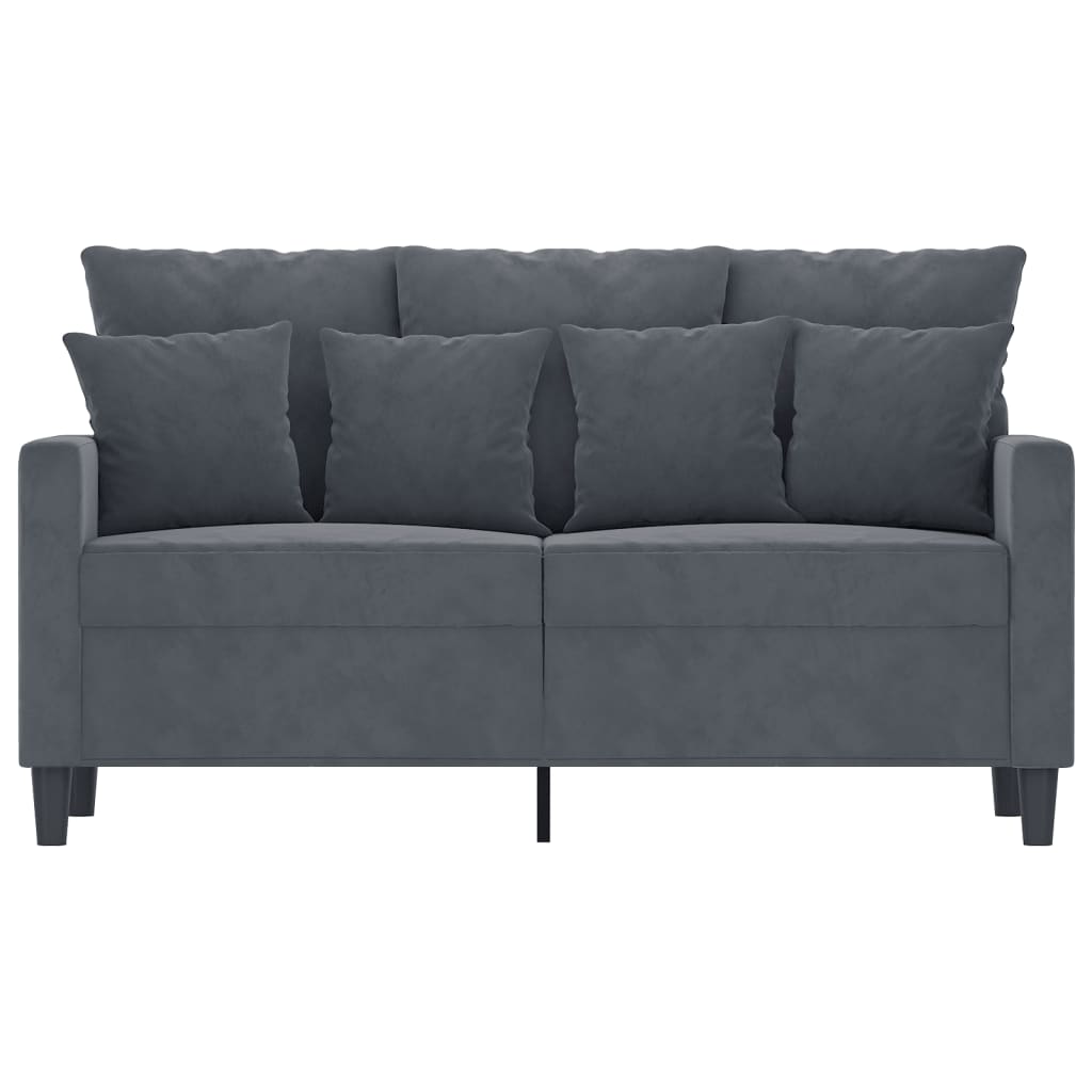 Canapé 2 places velours gris foncé 120 cm