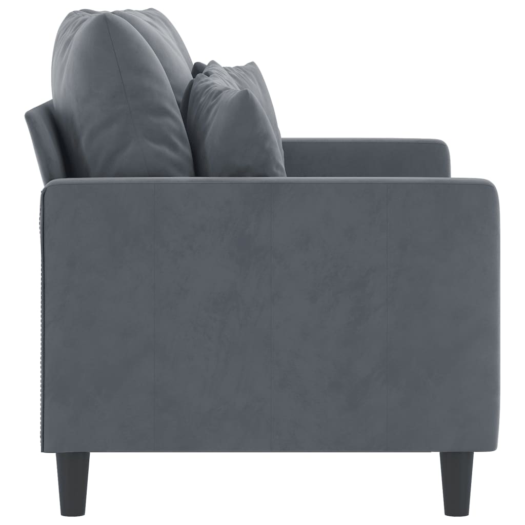Canapé 2 places velours gris foncé 120 cm