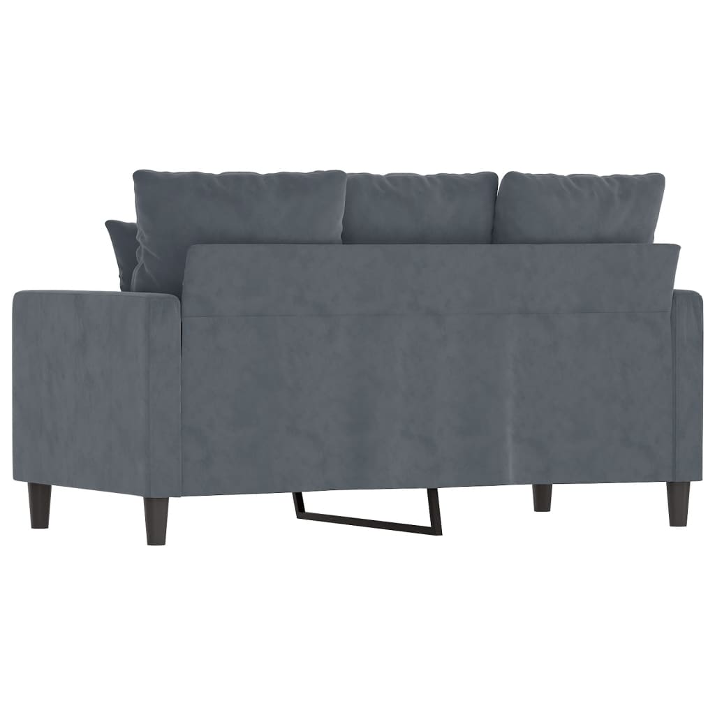 Canapé 2 places velours gris foncé 120 cm