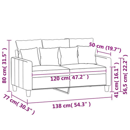 2-Sitzer-Sofa Rosa 120 cm Samt