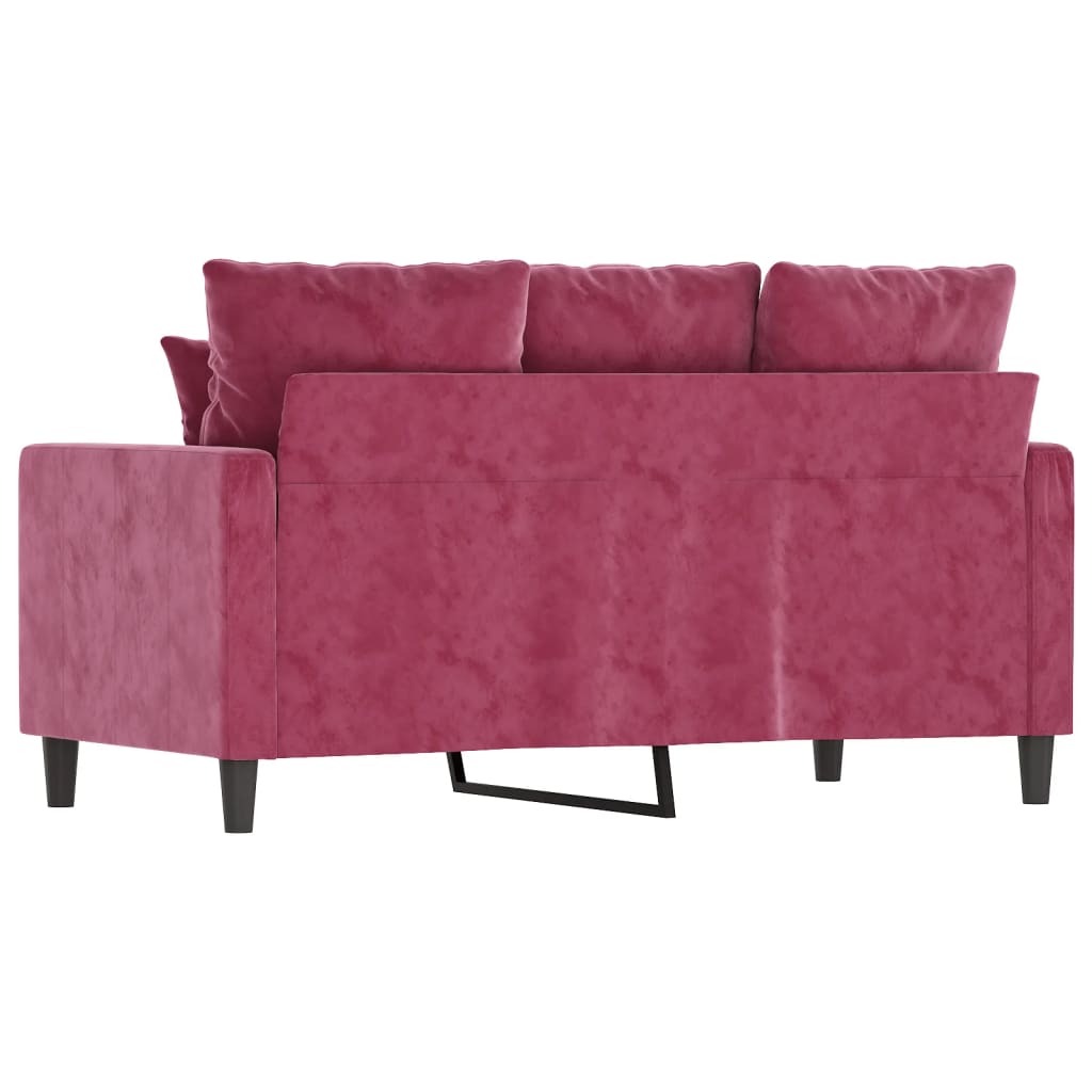 Canapé 2 places bordeaux 120 cm velours