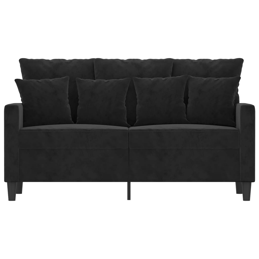 2-Sitzer-Sofa Schwarz 120 cm Samt