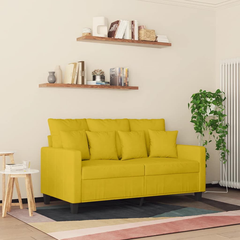 2-Sitzer-Sofa Gelb 120 cm Samt