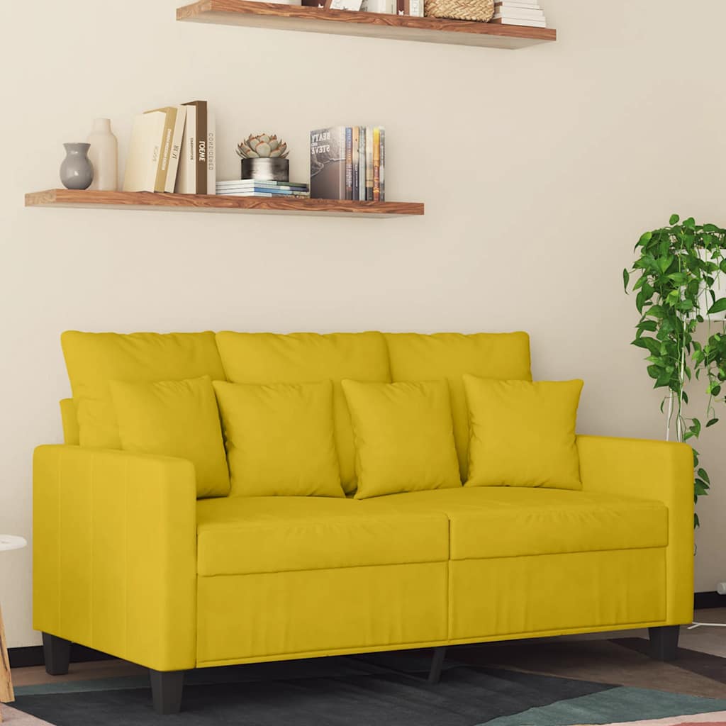 2-Sitzer-Sofa Gelb 120 cm Samt